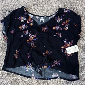 Flowered Tied Top